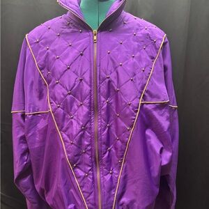 Blair Purple Windbreaker Jacket with Gold Trim